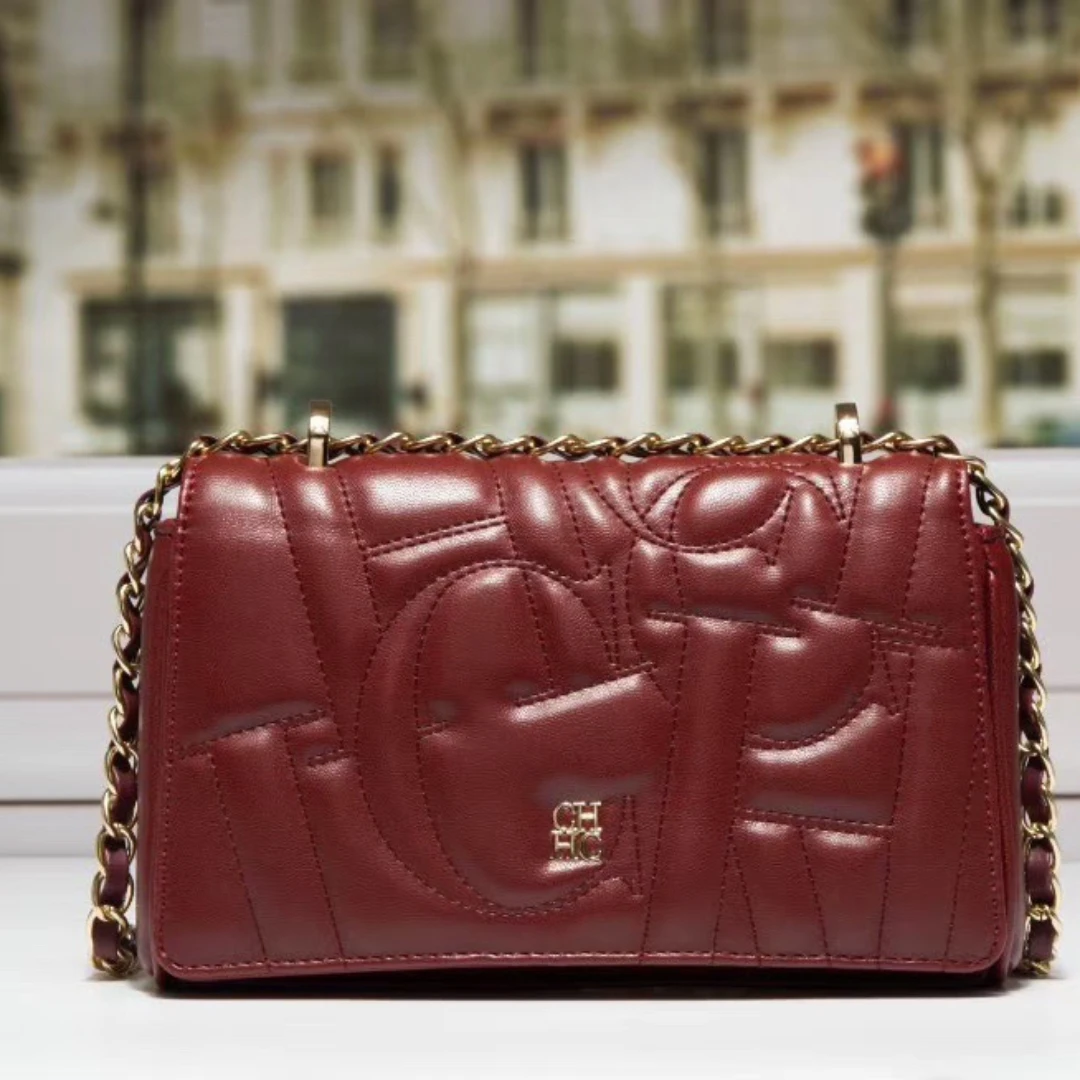 CILMI HARVILL CHHC Lady Embossed Letter Pattern Flap Bag 2022 New Fashion One-shoulder Messenger Square Bag