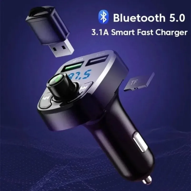 VIKEFON Car Bluetooth 5.0 LED USB Car Charger