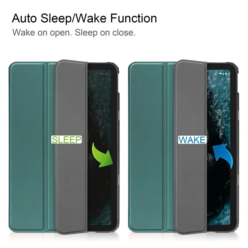 Case PU Leather Tri-Folding Stand Magnetic Flip Cover Funda Nokia T20 T10 Tablet Kids For Nokia T20 T 20 T10 T 10 tablet case