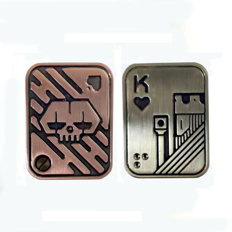 Metal Pushing Card EDC Fingertips Papa Brand Gyro Fidget Toys Poker AK King Antistress Push Cards Office Toy Gift for Adults