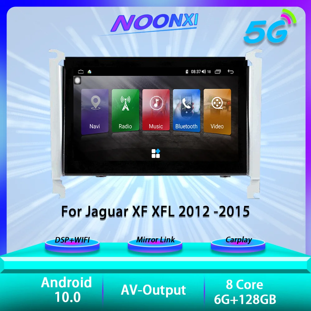 

6 + 128G Android 11 для Jaguar XF XFL 2012-2015 мультимедийный проигрыватель автомобильный радиоприемник Центральная навигация GPS Φ WIFI экран стерео головное устройство