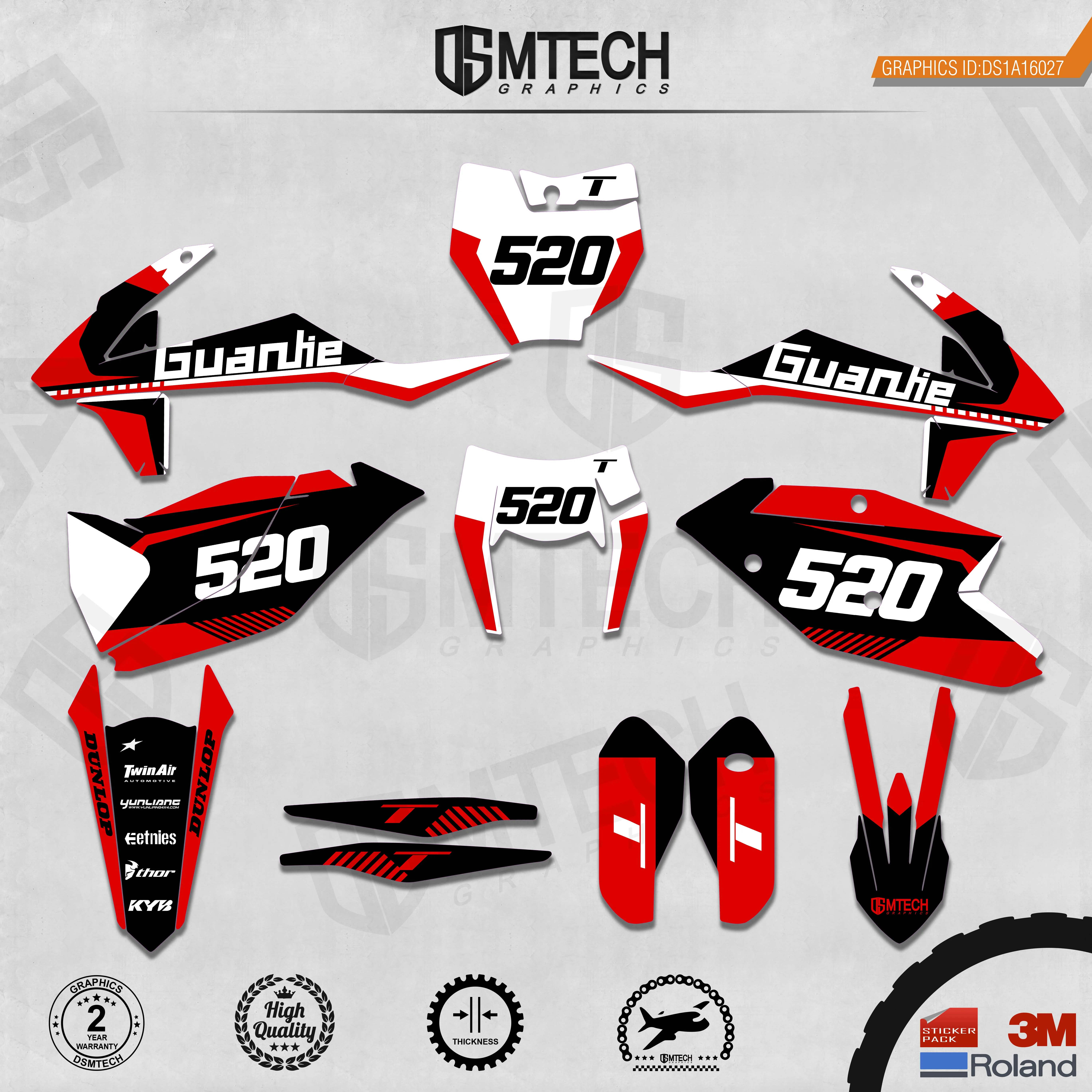 DSMTECH Customized Team Graphics Backgrounds Decals 3M Custom Stickers For KTM 2017-2019 EXC 2016-2018 SXF  027