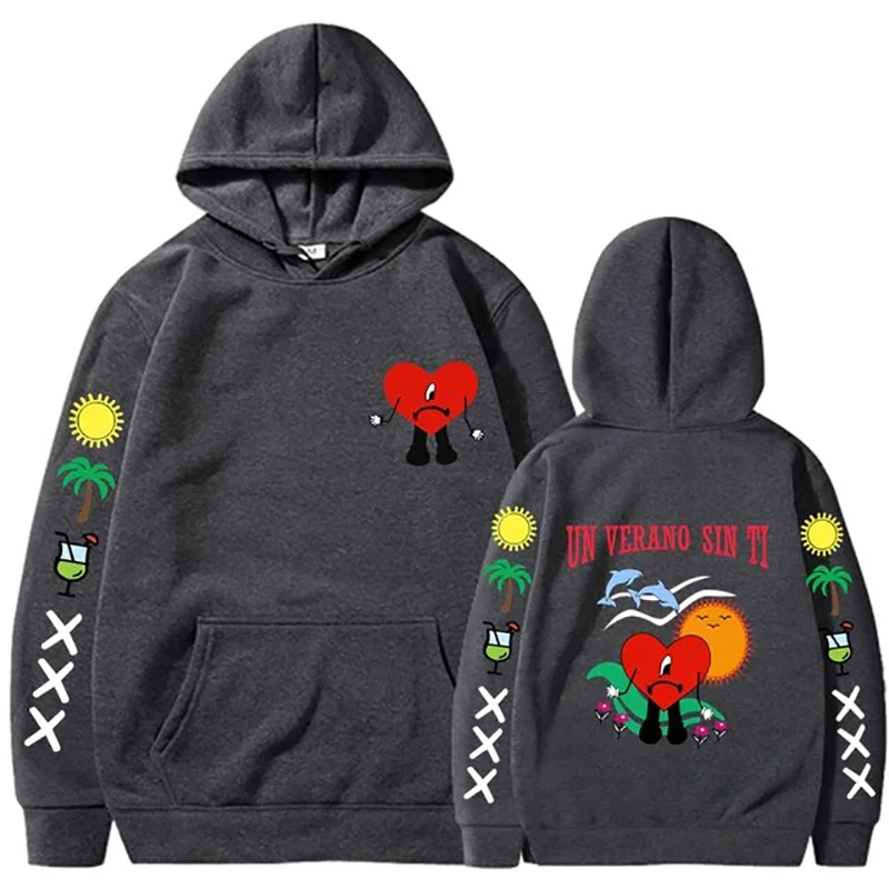thumbnail image 1 of Sudadera con capucha de Bad Bunny para hombre y mujer, ropa de calle Unisex con estampado de Un Verano Sin Ti, chándal divertido, 1 of 3