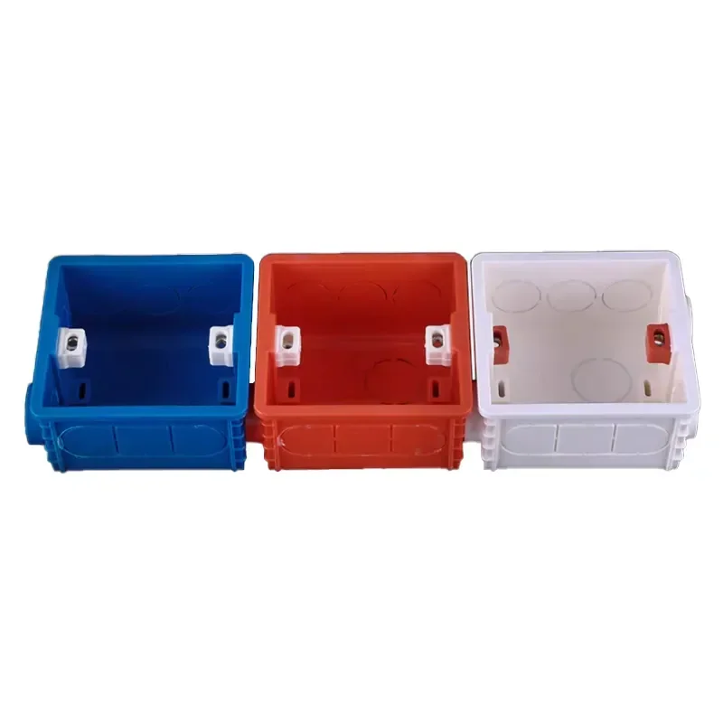 5 Sets Electrical Outlet Mounting Boxes for Type 86 Switch Sockets Recessed Design Wire Slots