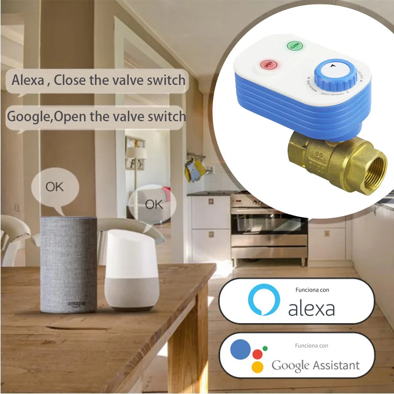 Tuya WiFi Water Valve Shutoff Controller Support Alexa Google Assistant Smart Re