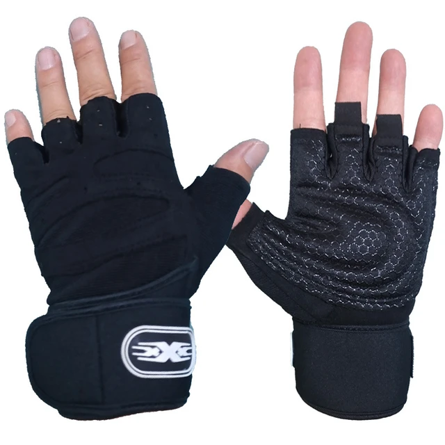 Guantes de gimnasio antideslizantes para hombre y mujer, Manoplas sin dedos  para ejercicio, entrenamiento, bicicleta, culturismo, levantamiento de  pesas Fivean Guantes deportivos