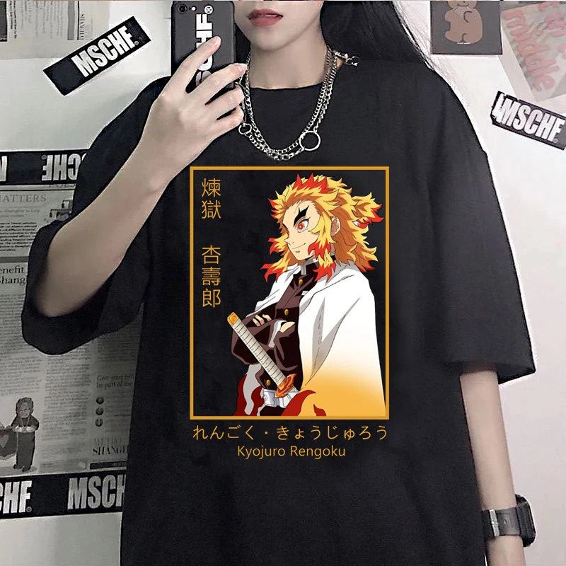 Rengoku Kyojuro T Shirt Men's Cotton Printed Tee Shirt Fashion Tshirt Anime  Manga Demon Slayer Tees Tops Free Shipping - AliExpress