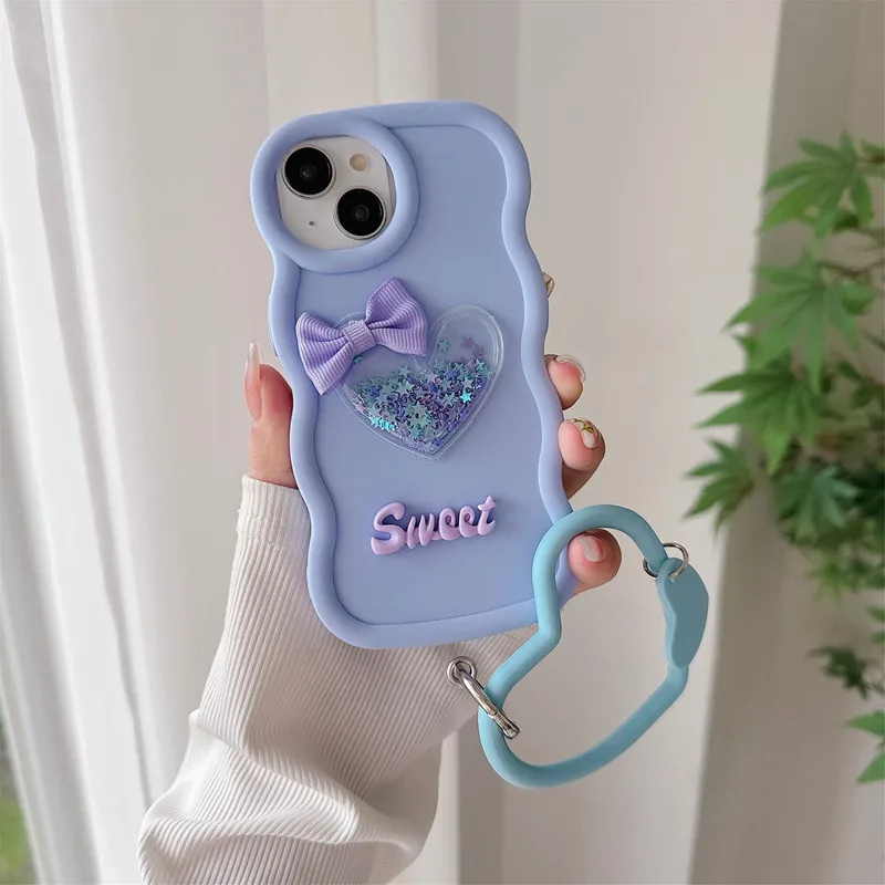 Quicksand Heart Ring Soft Phone Case Cover