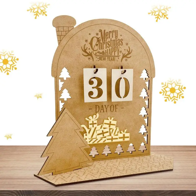 

DIY Wooden Advent Calendar Unfinished House-Shaped Countdown Calendar Advent Calendar DIY Kit Reusable For DIY Gifts & Crafts