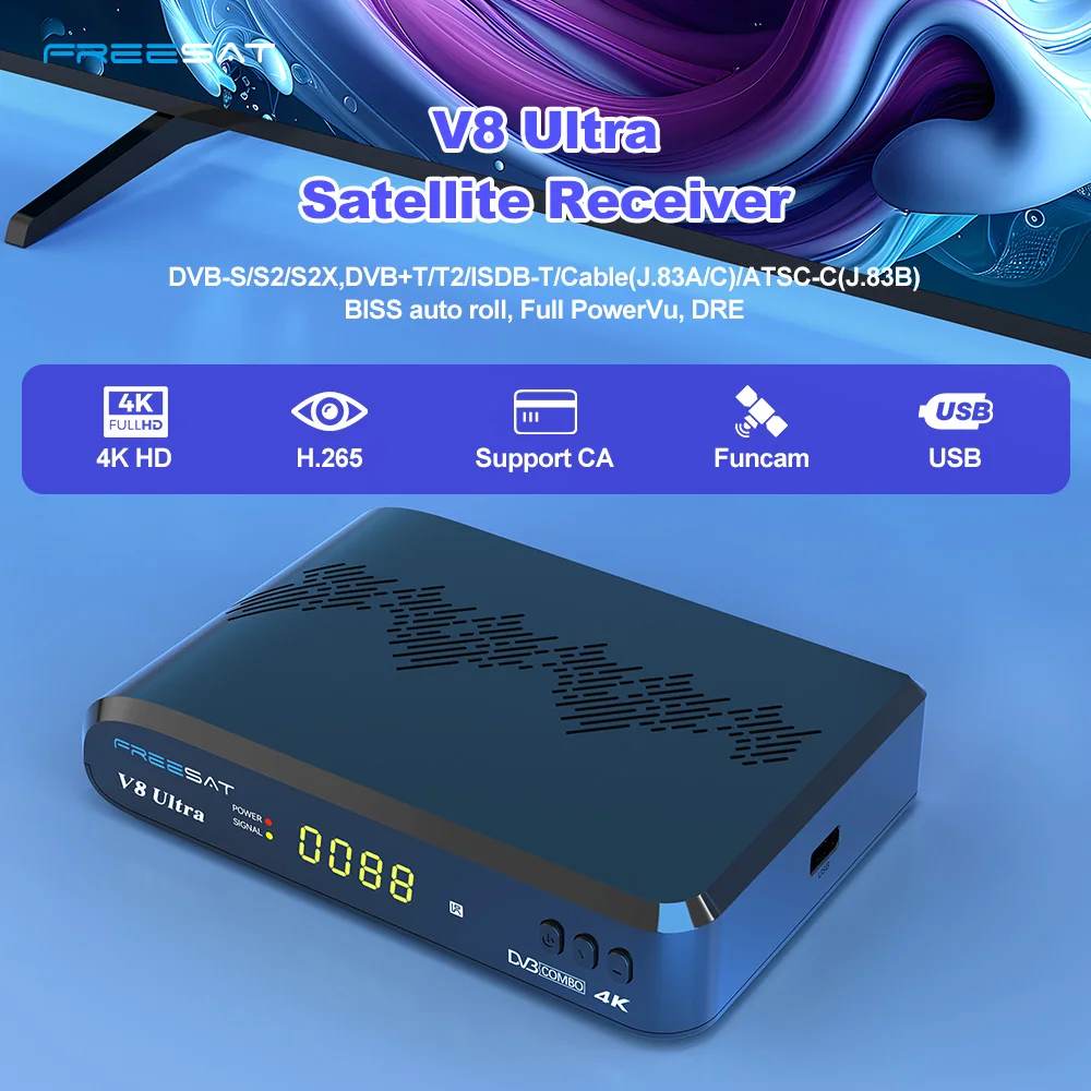 Winsat Freesat V8 de Oro Dongle Wifi Para TV Por Cable Receptor DVB-S2 T2 C