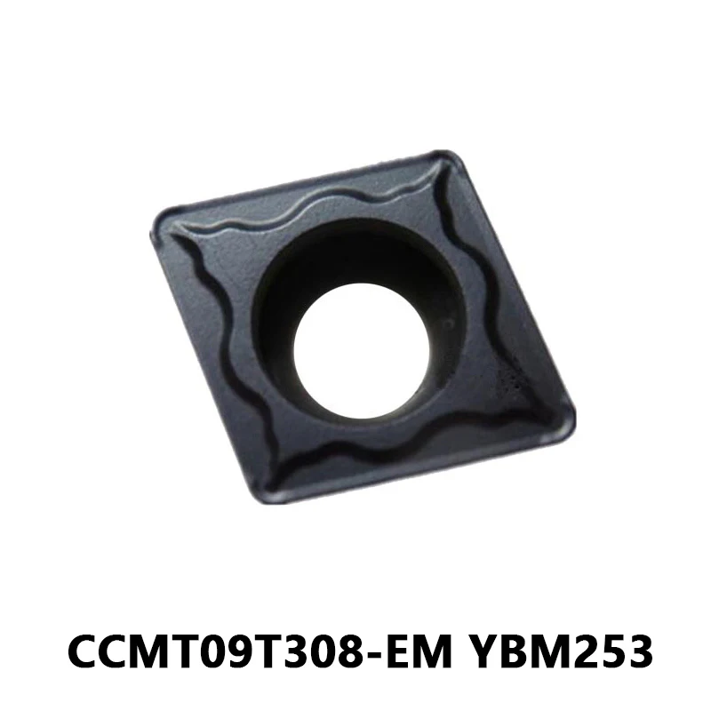 

10 шт. CCMT09T308 CCMT09T308-EM YBM253 внутренний круглый фрезерный инструмент CCMT 09T308 EM лезвия с ЧПУ Токарный инструмент для обработки нержавеющей стали