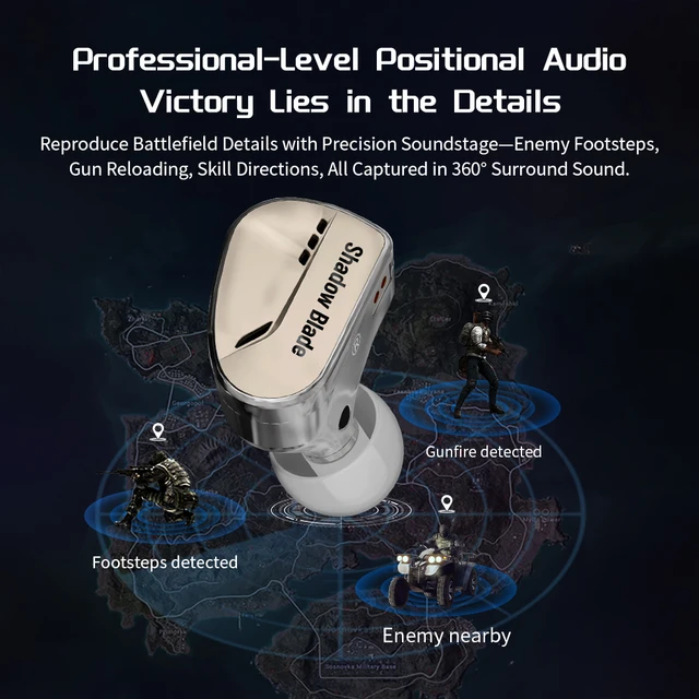 CVJ  Shadow Blade In Ear Earphones 1DD+1 Vibration Switch Adjustable Gaming ports in-ear typec Hifi Headphones konoka Mermaid2 - Image 5