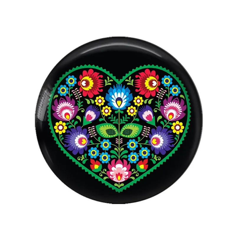 패션 만다라 사랑 폴란드 Flok Art Paintings 12mm/18mm/20mm/25mm 라운드 사진 유리 카보 숑 데모 플랫 백 결과 만들기