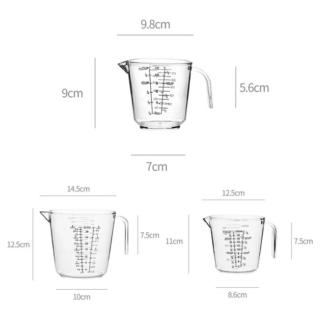 Transparent Measuring Cup Angled Measuring Cup 250 Ml Graduated Measuring  Cup Large Measuring Pitcher Easy-Read Measuring Jug - AliExpress
