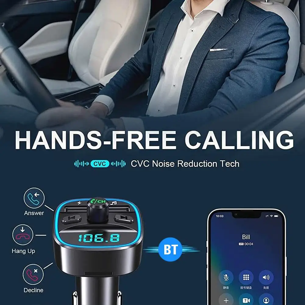 Bluetooth 5.0 FM Transmitter Car Adapter 5