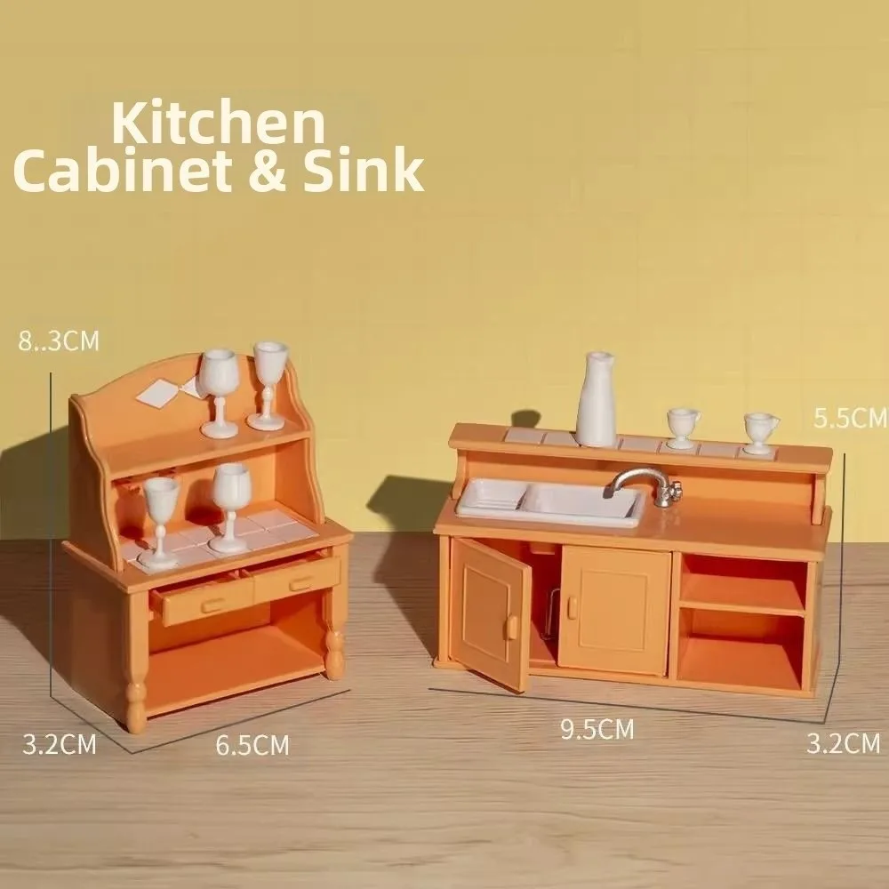 High Quality Mini Dollhouse Furniture Plastic Multistyles Kitchen Play Set 1:12 Living Room Sofa Set