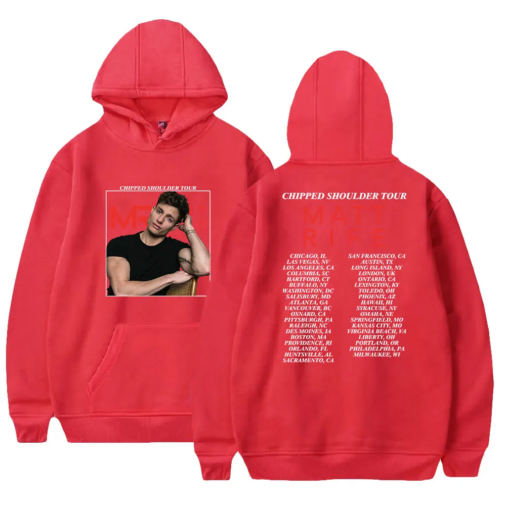thumbnail image 1 of Sudadera con capucha Matt Rife 2023 con estampado de la gira Chipped Shoulder, para mujer y hombre, ropa de calle divertida, 1 of 5