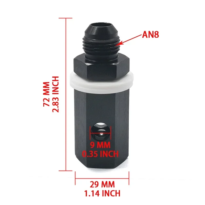 6AN 8AN 10AN Male Fuel Cell Tank Rollover Vent Valve Aluminum Black valve exhaust system