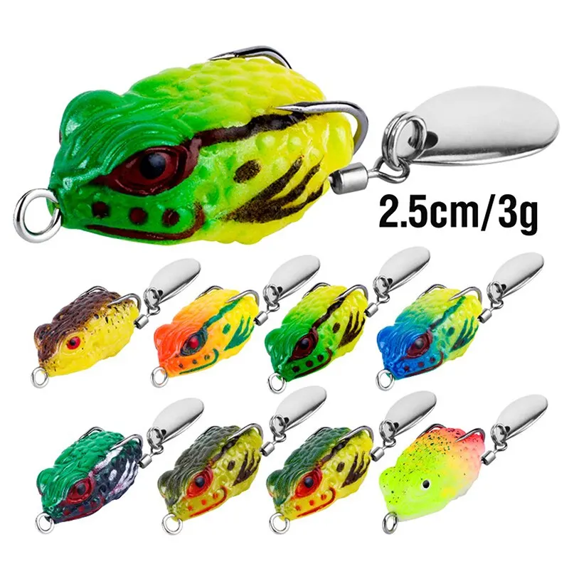 1pc Mini Soft Frog 25mm 3g Snakehead Lure Topwater Simulation Frog Fishing  Lure Soft Bass Bait Weedless Baits Fishing Accesories
