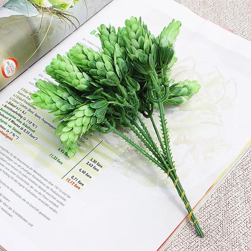 Description Picture 6 of item30 Heads Artificial Small Pineapple Plastic Tree Leaves Flores Fake Flowers DIY Wedding Home Decoration Plant Green Leaf