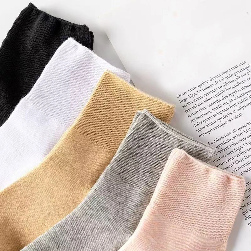 5 Paar/Packung Damen-Socken zur Verhinderung von Krampfadern, Damen, Diabetiker, Patienten, Baumwolle, lockerer Mund, Damen-Komfortsocken – Detail 8