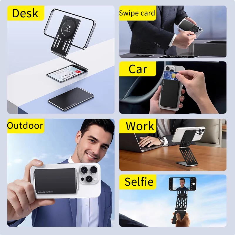 Eary Magnetic Cell Phone Stand For DeskTop Adjustable Magsafe Stable Base Compatible With Iphone Samsung Office Desk Accessories