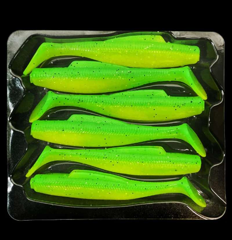 TAKEDO 6 Stück/Beutel 8CM 3,5G TPR-Material Schwimmköder Weiche Insektenköder Wobbler Angelzubehör T-Schwanz Wurm Weichköder für Seebarsch – Detail 16
