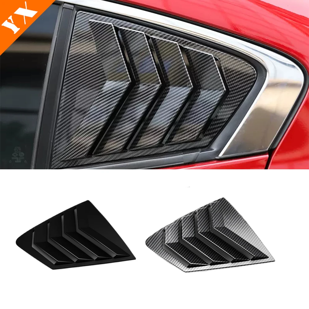

For Mazda 3 Axela Accessories 2020-2023 Car Rear Spoiler Wing Side Window Triangle Trim Cover Trim ABS Carbon Black Trim 2pcs