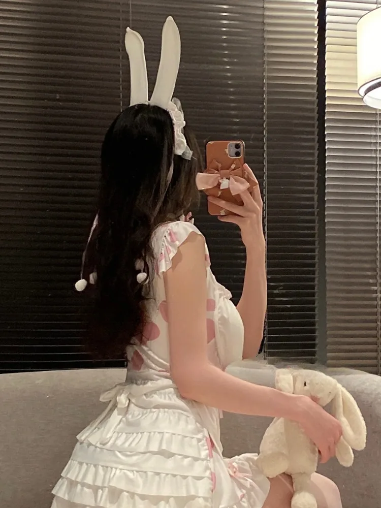 Naughty Sexy Lingerie Cute Lolita Lace Sling Sleepwear Sexy Bra Porn Transparent Skirt Set Bodysuit Women Hot Underwear Set