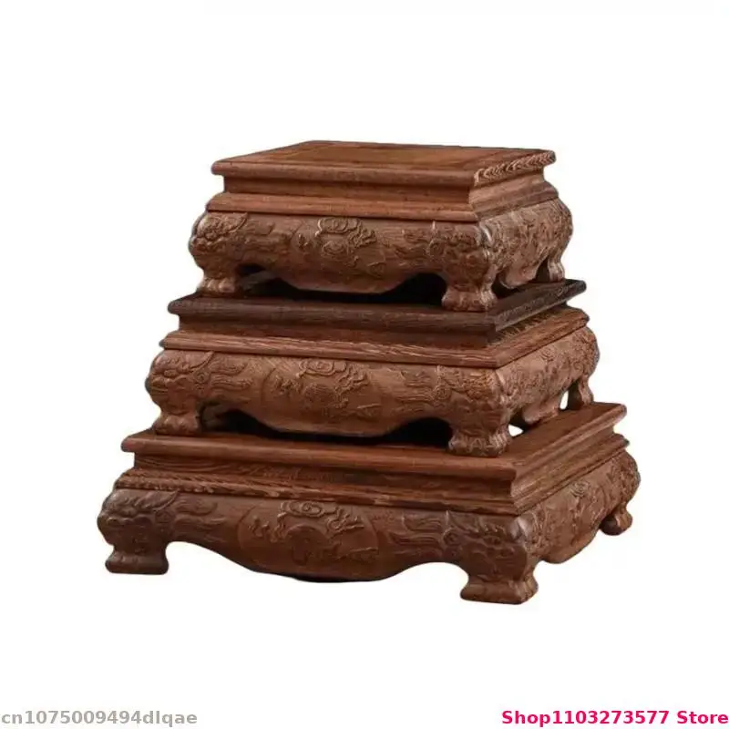 Vintage Solid Wood Display Base Home Model Flower Pot Bonsai Display Pedestal Mini Sculpture Ornament Stand
