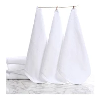 Hotel towels 100% pure cotton white set embroidered gym travel hand towels face towels machine washable hair towels combed cotto 5