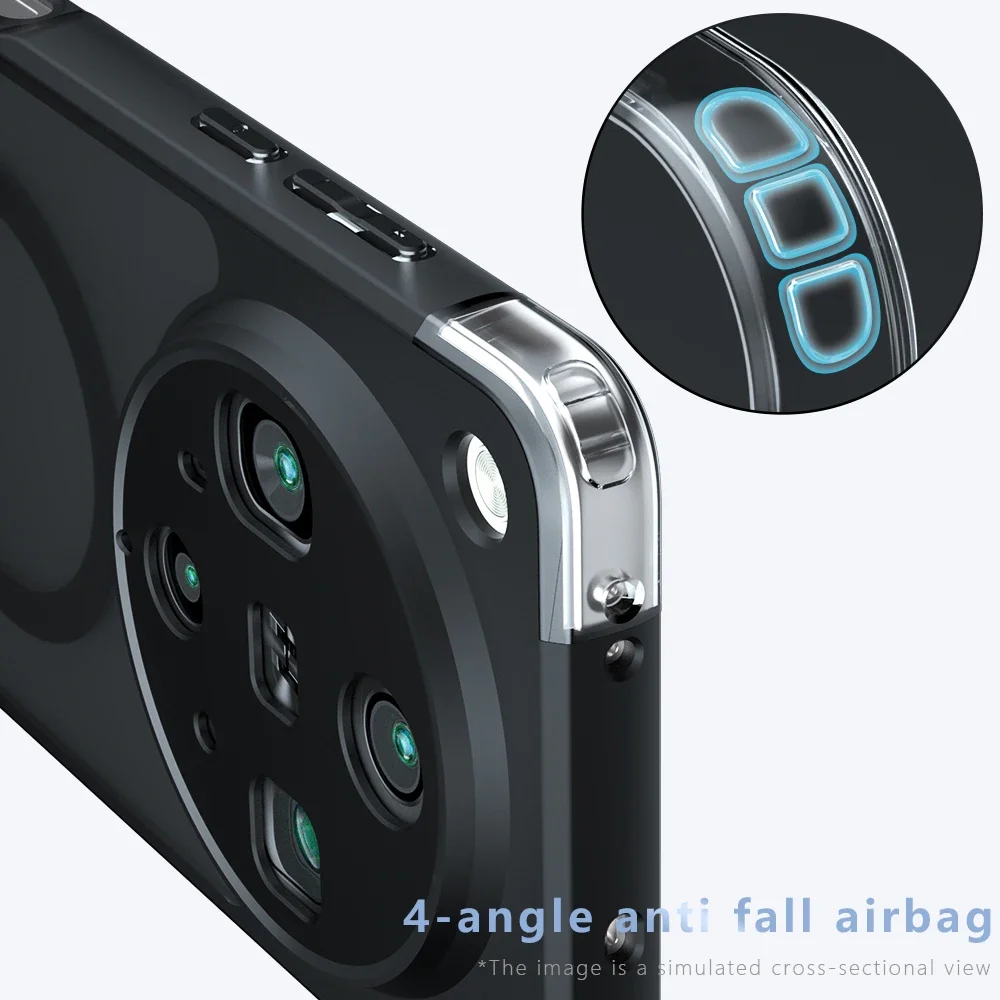 Enhanced Magnetic Case - Matte Shockproof Bumper with Soft Clear Back Cover