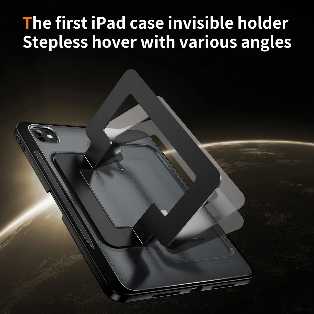 Enhanced Shockproof Acrylic Tablet Case with Hand-held Metal Bracket and Stand