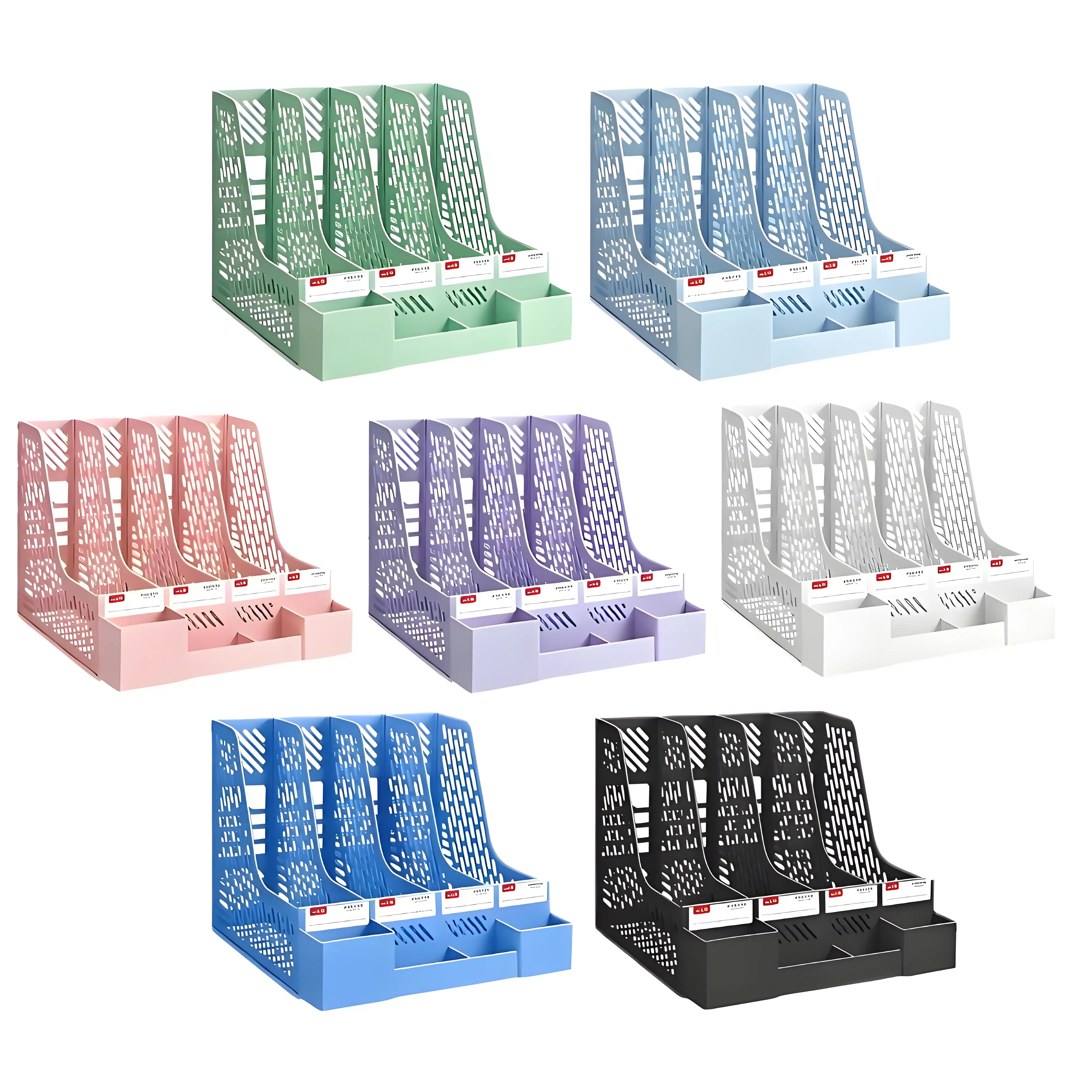 Detachable large-capacity office file organizer, desktop storage rack with 4 compartments, desktop storage organizer 5