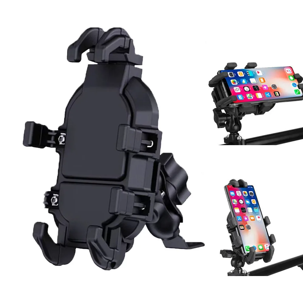 Premium Shock-Absorbing Motorcycle Phone Holder - Stable, Anti-Shake, 360° Adjustable Handlebar Mount