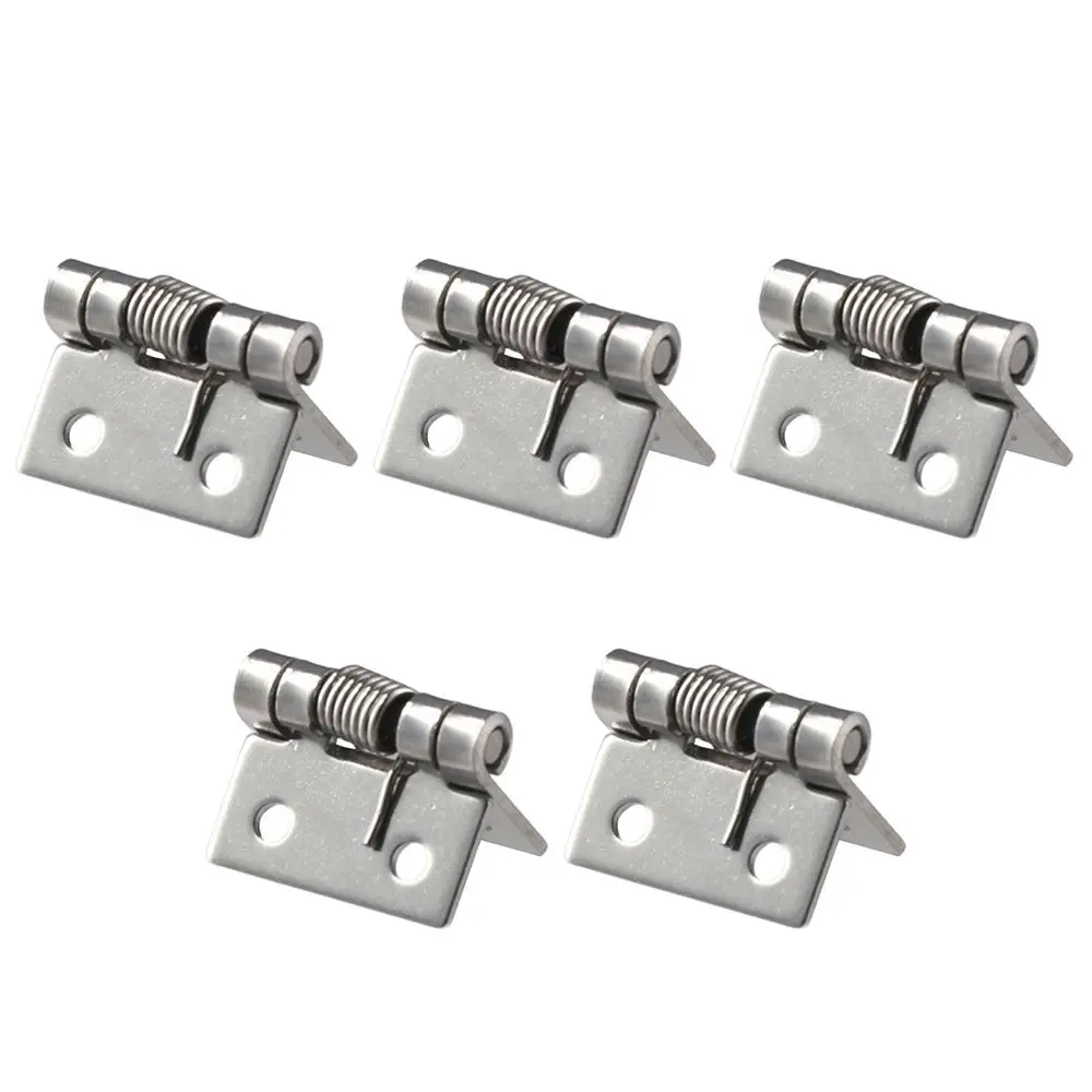 5pcs Heavy Duty 0.98" Spring Hinge Stainless Steel with Screws Loaded Hinges Brushed Hinges for Door Cabinet Small Box