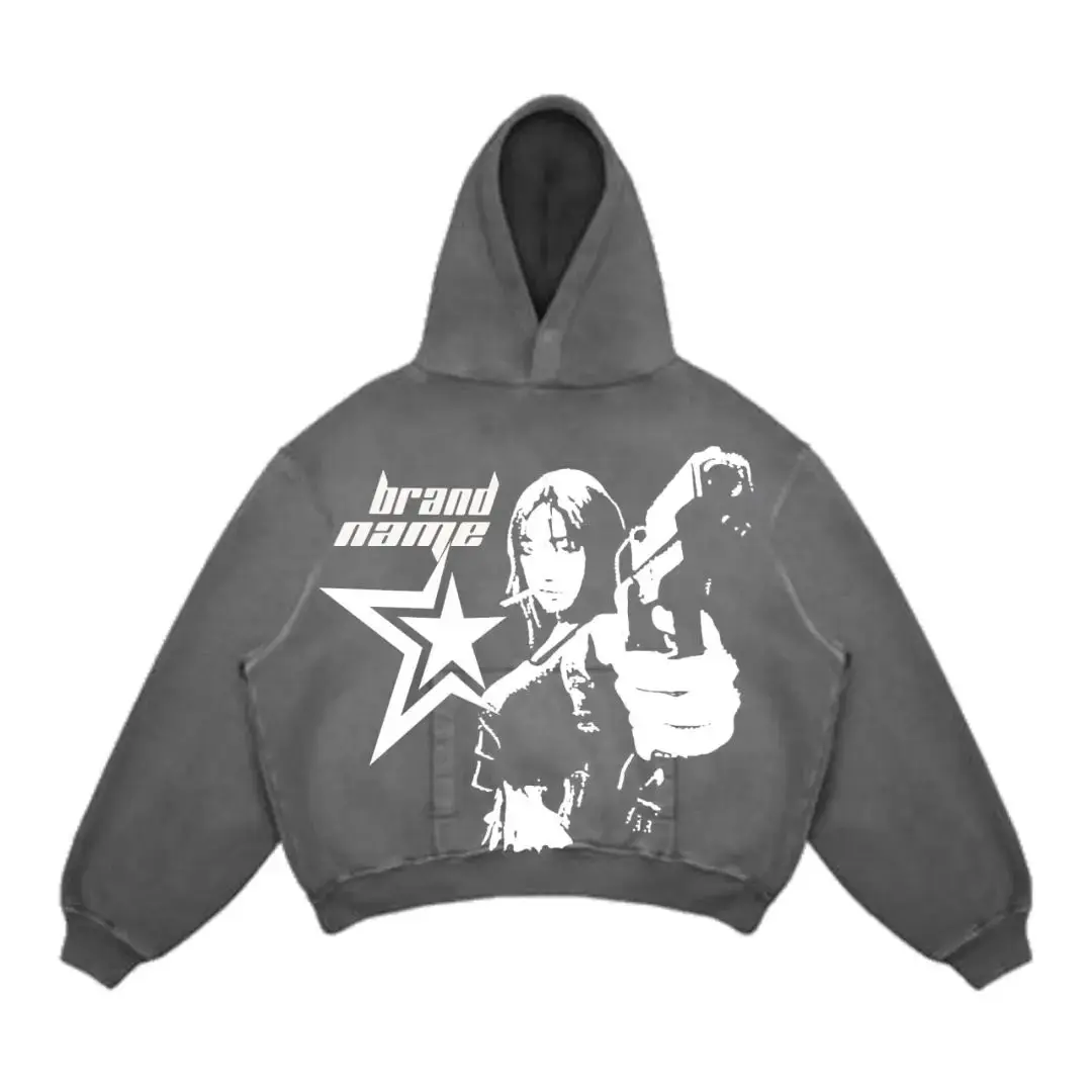 

Autumn Winter Women Casual Printed Sweatshirt Loose Harajuku Hip Hop Couple Fashion Full Sleeve Streetwear Y2K Pullover Hooded