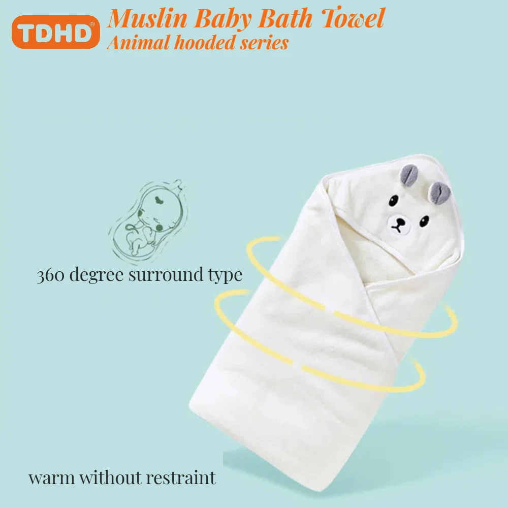 TDHD Super Soft Coral Fleece Newborn Bath Towel: Quick-Drying, Thick, and Hypoallergenic