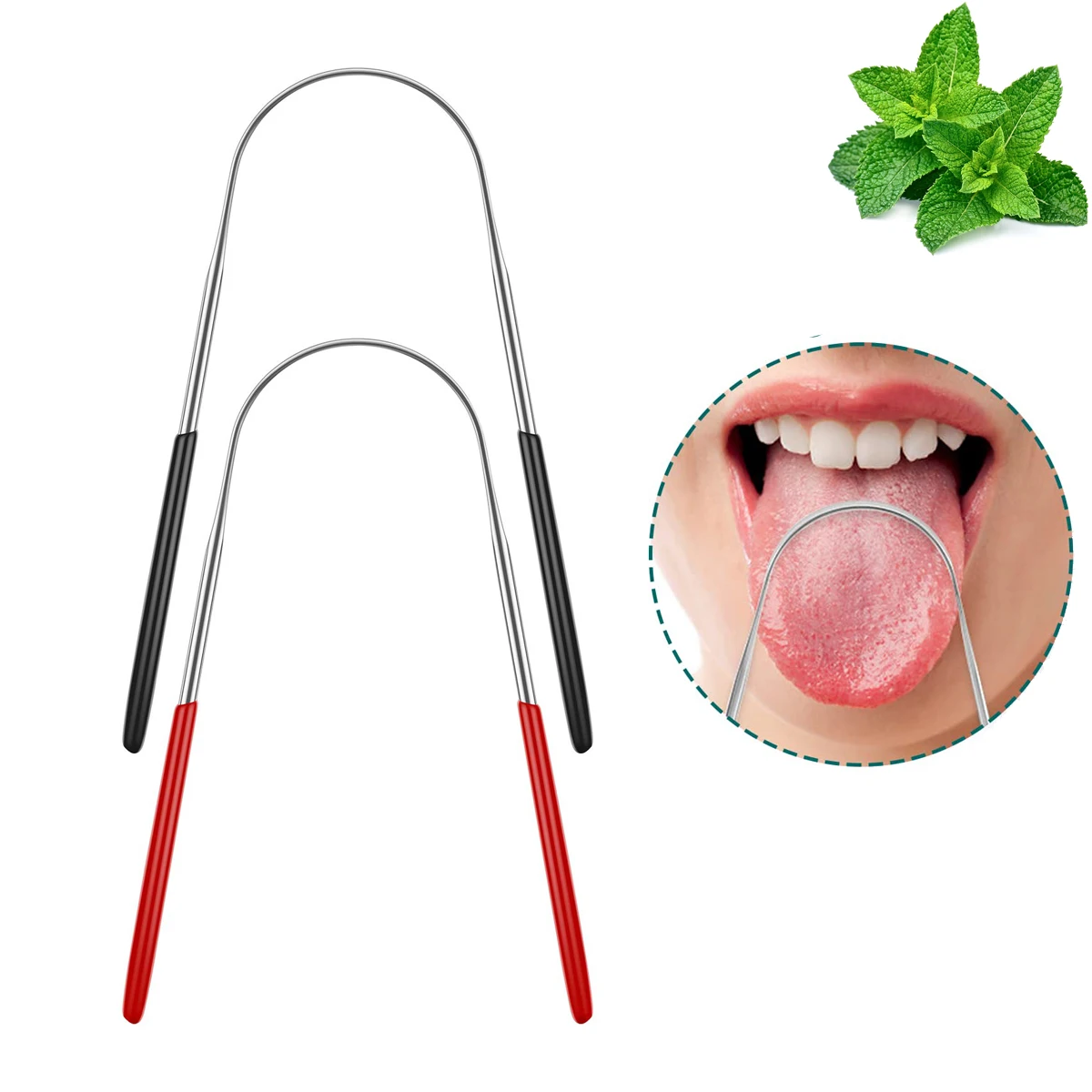 

High Quality Stainless Steel Tongue Scraper Cleaner Fresh Breath Cleaning Coated Tongue Toothbrush Oral Hygiene Care Tools