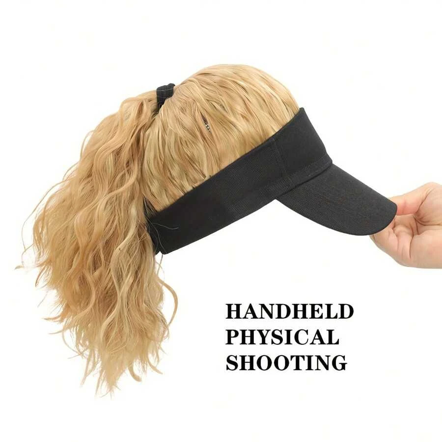 Synthetic Hat With Hair Attached For Women Ponytail Curly Hair Wig With Hair Cap Styling Baseball Baseball Cap Ponytail Hat Wig