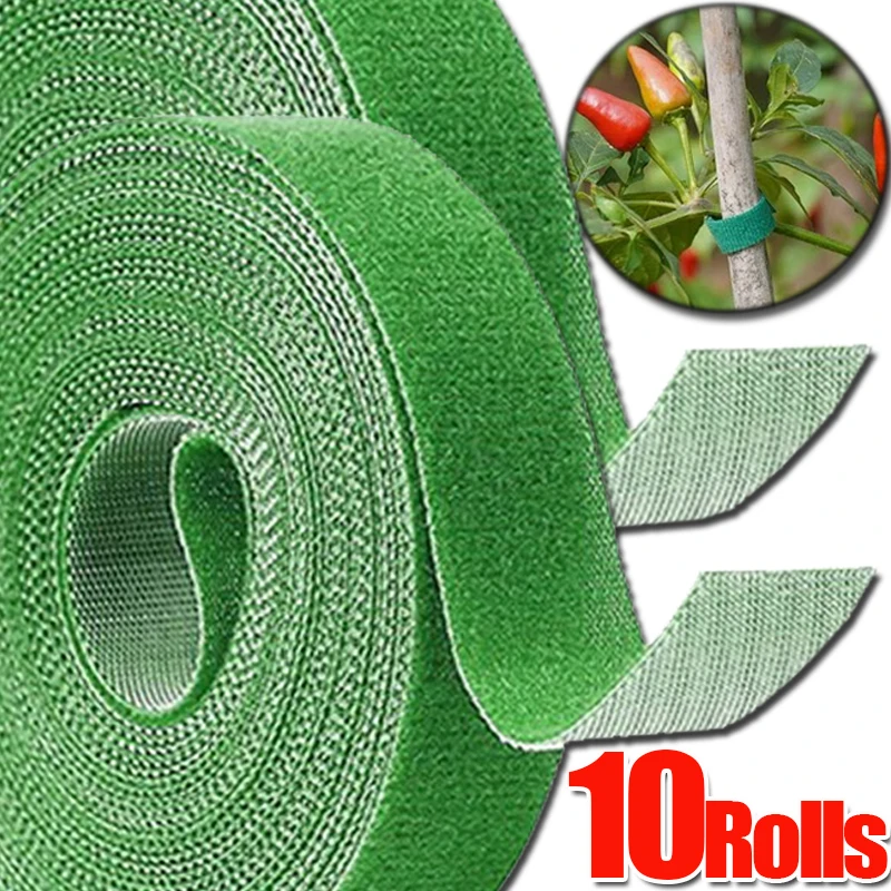 

1/10Rolls Adjustable Plant Support Bandage Nylon Double Side Branches Vines Growth Fastener Tape Home Garden Plant Care Supplies