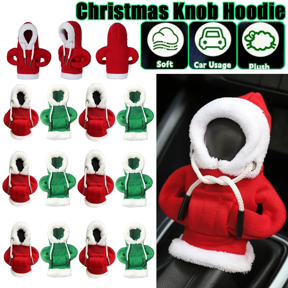 

Winter Fashion Hoodies Car Gear Shift Knob Cover Manual Handle Gear Shift Decor Automatic Magical Christmas Interior Accessories