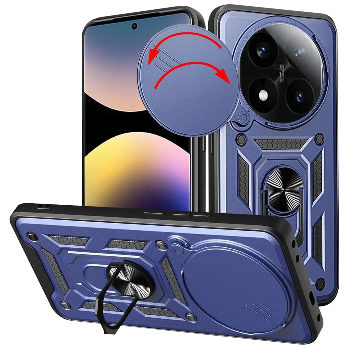 Military Armor Case with Ring Stand Holder - Enhanced Protection Cover