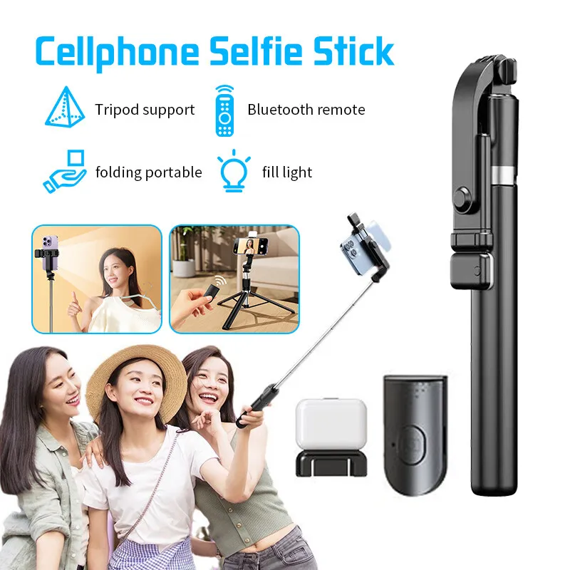 Selfie Stick 170CM Bluetooth Selfie Stick Wireless Phone Holder Tripod Portable Stretchable Holder Anti-Shake Stabilizer
