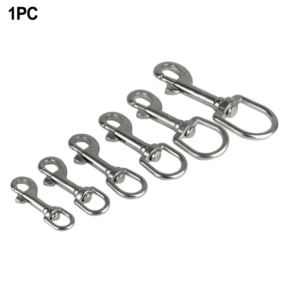 1PC 316 Stainless Steel Swivel Eye Bolt Spring Snap Hook 65/72/82/91/100/126mm Marine Diving D Ring Snap Hooks With Swivel