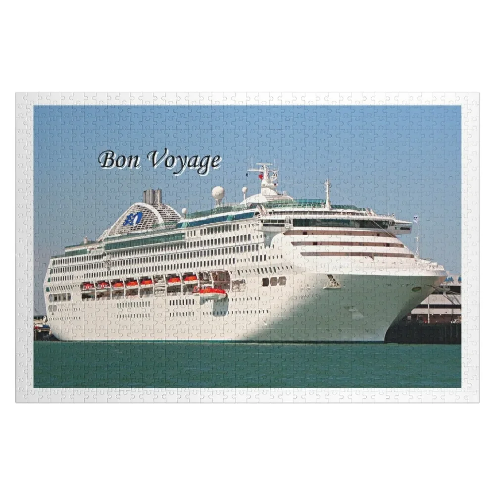 

Bon Voyage cruise ship Jigsaw Puzzle Diorama Accessories Personalized Gift Married Custom Name Wood Puzzle