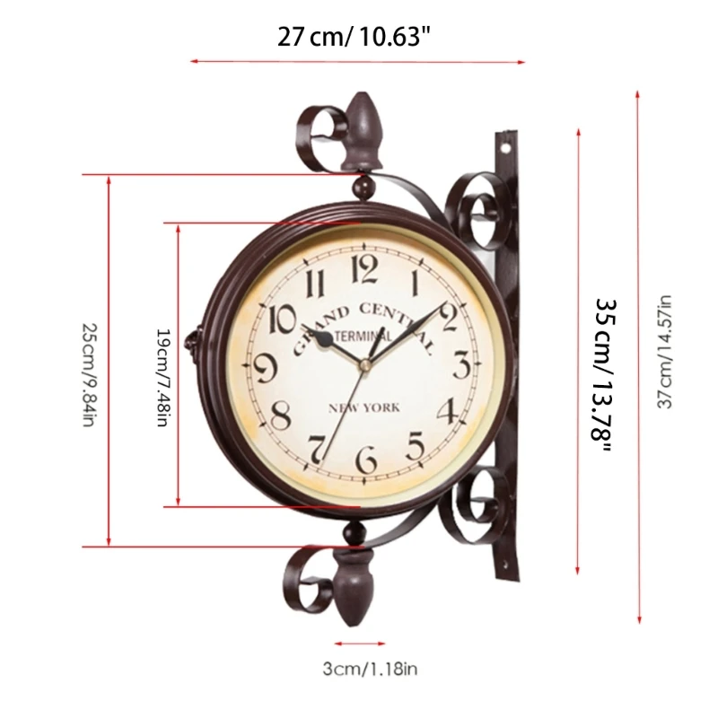 European Vintage Double Sided Wall Clock wall clock