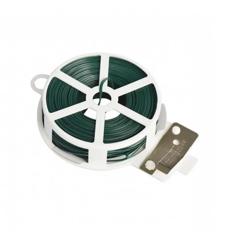 Versatile Reusable Plastic Wrapping 30m Green Iron Tying Wire for Gardening Climbing Vine Fixing Iron Wire
