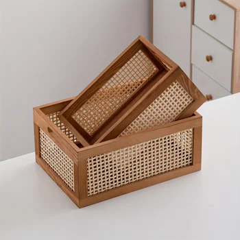 Boho Rattan Storage Basket 1
