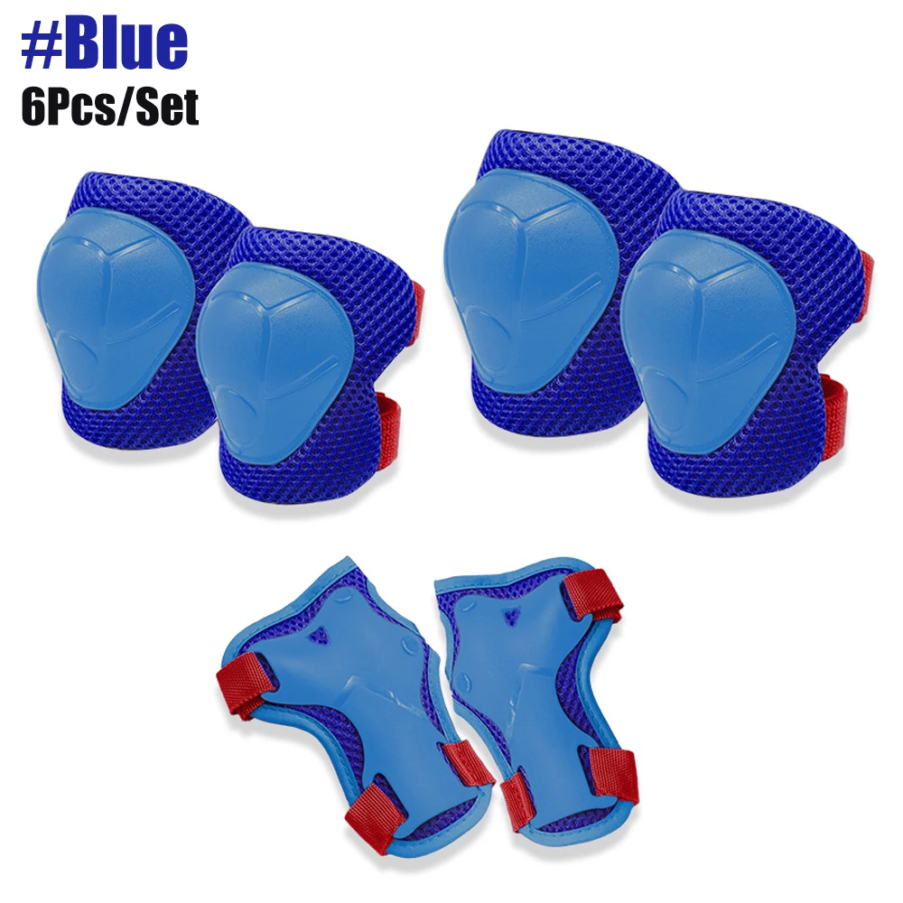 Oeyliz Kids Protective Gear Set - 6-in-1 Knee Elbow Wrist Pads For Sports Ages 3-7